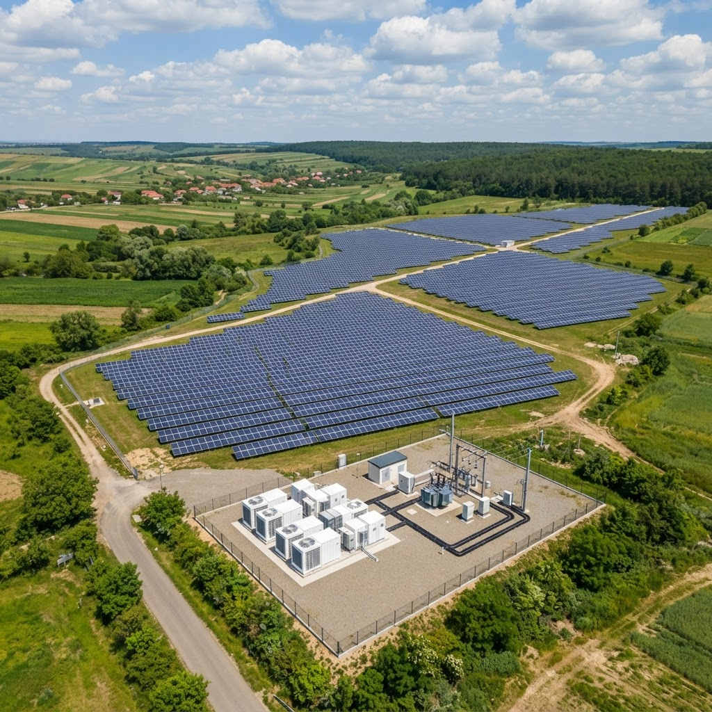 Solar plant powering the hydrogen facility